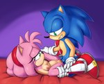 breasts erection female genitals holding_both_legs leg_markings looking_pleasured male markings nipples nude penetration penis pussy sex smile vaginal vaginal_penetration revtilian sr third-party_edit sega sonic_the_hedgehog_(series) amy_rose sonic_the_hedgehog eulipotyphlan hedgehog mammal 2025 absurd_res colored hi_res