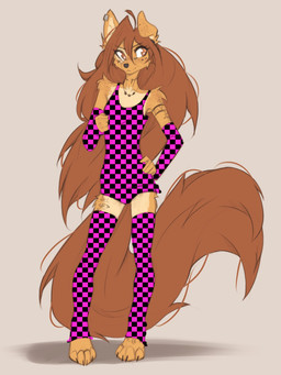 4_toes 5_fingers anthro arm_tattoo arm_warmers armwear barefoot biped brown_eyes brown_hair brown_tail claws clothed clothed_anthro clothed_female clothing countershade_torso countershading ear_piercing feet female fingers foot_tattoo front_view fully_clothed fully_clothed_anthro fully_clothed_female fur gauged_ear hair hand_on_hip hip_tattoo inner_ear_fluff jewelry legwear long_hair long_tail looking_aside missing_texture neck_tattoo necklace one_ear_up paws piercing simple_background solo standing tail tan_body tan_fur tattoo thigh_highs toe_claws toeless_legwear toeless_thigh_highs toes topwear tuft tinygaypirate apogee_(tinygaypirate) canid canine canis domestic_dog mammal 2024 3:4 digital_media_(artwork) hi_res