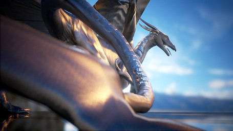 claws cloud convenient_censorship day feet female feral hindpaw horn looking_at_viewer looking_back low-angle_view membrane_(anatomy) membranous_wings nude open_mouth outside pawpads paws pose reflection scales sharp_teeth sky smile solo standing sun tail tail_censorship teeth toe_claws toes tongue tongue_out wings salireths european_mythology mythology the_gateway_of_realities_(copyright) visualisator_(copyright) kalemendrax_(kalemendrax) dragon mythological_creature mythological_scalie reptile scalie western_dragon 16:9 2016 3d_(artwork) 4k absurd_res censored digital_media_(artwork) hi_res pinup widescreen