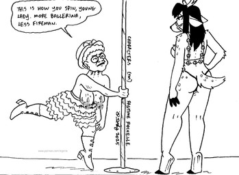 age_difference anthro bell bell_harness bloomers bonnet boots bottomwear breasts butt censored_nipples clothed clothing dancing dialogue duo ear_piercing ear_ring elderly elderly_female eye_contact female footwear harness headgear headwear holidays hooves jingle_bell jingle_bell_harness looking_at_another panties piercing pole pole_dancing reins ring_piercing sagging_breasts shoes skimpy speech_bubble teaching text topless underwear wrinkles tegerio christmas mrs._claus vixen_(reindeer) deer human mammal new_world_deer reindeer 2025 censored english_text url