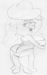 anthro big_breasts big_butt breasts butt cleavage clothed clothing eyelashes female hair hat headgear headwear huge_breasts lipstick looking_back makeup multi_leg multi_limb naughty_face non-mammal_breasts panties short_stack smile solo underwear wide_hips sbshouseofpancakes hanna-barbera jellystone_(hbo_max) squiddly_diddly cephalopod coleoid marine mollusk octopodiform monochrome sketch traditional_media_(artwork)