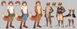 4_toes anthro barefoot clothed clothing duo eyewear feet footwear glasses hand_on_hip male nude simple_background standing toes furlough_games furry_shades_of_gay ennis_(furlough_games) jack_(furlough_games) canid canine fox ground_squirrel mammal rodent sciurid absurd_res flat_colors hi_res model_sheet promotional_material