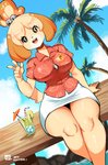 aloha_shirt anthro big_breasts bottomwear breasts cleavage clothed clothing eyelashes female fur hair looking_at_viewer open_mouth outside palm_tree pattern_clothing pattern_shirt pattern_topwear pencil_skirt plant shirt skirt smile solo thick_thighs topwear tree yellow_body yellow_fur kenron_toqueen animal_crossing nintendo isabelle_(animal_crossing) canid canine canis domestic_dog mammal shih_tzu toy_dog 2020 digital_media_(artwork) hi_res