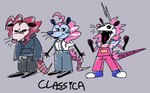 anthro clothed clothing female simple_background solo classica_p american_opossum mammal marsupial virginia_opossum concept_art sketch