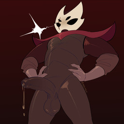 3_fingers balls bodily_fluids erection fingers foreskin genital_fluids genitals hands_on_hips humanoid_genitalia humanoid_penis male penis precum saggy_balls solo standing nerunaur hollow_knight:_silksong hollow_knight_(franchise) team_cherry crust_king_khann order_of_karak 1:1 hi_res
