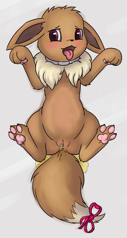3_toes accessory anus bodily_fluids bow_(feature) bow_accessory bow_ribbon brown_body brown_fur cute_fangs fangs feet female feral fur furgonomics genital_fluids genitals imminent_gore looking_pleasured lying nude open_mouth peeing perineum plate purple_eyes ribbons solo tail tail_accessory tail_bow tail_ribbon teeth toes tongue tongue_out urine urine_on_ground urine_on_tail urine_pool urine_stream vaginal_fluids vulva slowderpyguy third-party_edit nintendo pokemon eve_the_eevee_(smirkyguy) canid canine eevee generation_1_pokemon mammal pokemon_(species) digital_media_(artwork) hi_res