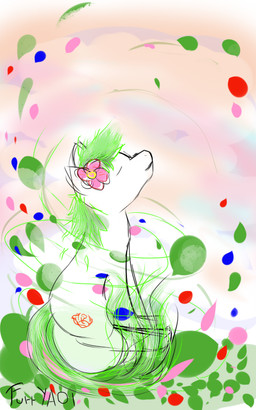 flower generic_flower male nature outside plant solo wind furryaoi hasbro my_little_pony fan_character deity spirit 5:8