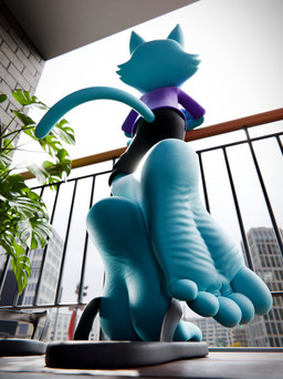5_toes anthro barefoot blue_body clothing feet flip_flops foot_fetish foot_focus footwear low-angle_view male sandals shoes soles solo toes wrinkled_feet wrinkles feetymcfoot sega sonic_the_hedgehog_(series) fan_character leo_(feetymcfoot) felid feline mammal 3d_(artwork) absurd_res digital_media_(artwork) hi_res