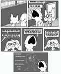 ambiguous_form ambiguous_gender anthro bat border chest_tuft clothed clothing comic dialogue door doorframe ears_down english_text fangs female_(lore) fence frown greyscale group hi_res hoodie human looking_at_another mammal methigon mivliano_10-c monochrome nicky_(abfmh) nude open_mouth outline outside pivoted_ears pupils road sad shane_frost sidewalk slit_pupils speech_bubble teeth text topwear trio tuft walking white_border window