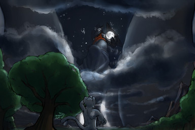 anthro between_toes black_body bottomwear clothed clothing cloud duo extreme_size_difference feet foot_focus fur giga grey_body grey_fur landscape_dwarfing macro male moon mountain outside pants plant shirt size_difference sky smile smirk standing star t-shirt tail toes topwear tree nommz mythology ether3al nikel_(nokarmaloss) domestic_cat dragon felid feline felis mammal mythological_creature mythological_scalie scalie 2015