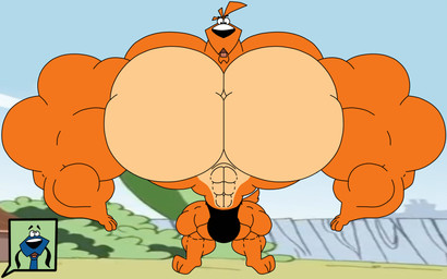 3_toes 4_fingers abs anthro barefoot biceps big_moobs big_muscles big_pecs bikini_thong biped black_clothing black_ears black_eyebrows black_nose black_thong black_underwear blue_body blue_fur blue_sky bulge chin_tuft clothed clothing cloud confusion duo eyebrows facial_tuft feet fingers floating_eyebrows floppy_ears front_view fur huge_moobs huge_muscles huge_pecs humanoid_heel hyper hyper_biceps hyper_growth hyper_moobs hyper_muscles hyper_pecs looking_down looking_down_at_self looking_up_at_another macro macro_focus male moobs mostly_nude mostly_nude_anthro mostly_nude_male multicolored_body multicolored_fur muscular muscular_anthro muscular_male navel open_mouth orange_body orange_fur outside paws pecs plant plantigrade pose raised_eyebrows ribs shocked shrub skimpy sky small_hands small_head small_waist solo_focus standing surprised swimwear tan_body tan_chest tan_fur tan_moobs thick_calves thick_thighs thong thong_only toes toony top_heavy topless topless_anthro trapezius tuft two_tone_body two_tone_fur uhoh underwear underwear_only white_sclera wide_hips wish-granter nick_&_perry nick_(nick_&_perry) perry_(nick_&_perry) alien canid canine canis domestic_dog mammal 2026 colored detailed digital_drawing_(artwork) digital_media_(artwork) flat_colors hi_res pinup