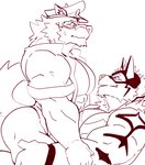 abs anthro blush butt clothing duo male male/male muscular muscular_male pecs police police_hat police_uniform straddling superhero uniform istani lifewonders live_a_hero barrel_(live_a_hero) ryekie_(live_a_hero) canid canine canis felid mammal pantherine tiger wolf 2020 hi_res sketch