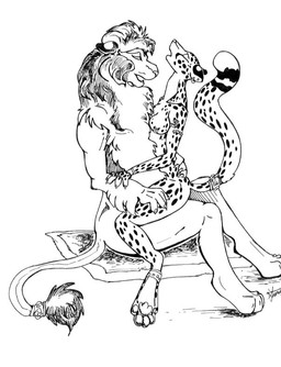 anthro anthro_on_anthro chest_tuft duo ear_piercing ear_ring female from_front_position fur larger_male male male/female mastery_position moan nipple_piercing nipple_ring nipples on_lap on_top piercing ring_piercing sex side_view sitting sitting_on_lap size_difference smaller_female straddling tail tuft summer_jackel cheetah felid feline lion mammal pantherine monochrome