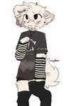 anthro arm_warmers armwear clothing legwear male shirt solo thigh_highs topwear wypher mammal hi_res