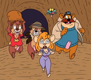anthro bag big_breasts blonde_hair breasts brown_body brown_fur clothed clothing female forced fur group hair imminent_rape imminent_sex long_hair looking_pleasured male male/female nipples nude partially_clothed running tan_body tan_fur white_body white_fur vylfgor chip_'n_dale_rescue_rangers disney chip_(disney) dale_(disney) gadget_hackwrench monterey_jack_(cdrr) zipper_(cdrr) chipmunk ground_squirrel mammal mouse murid murine rodent sciurid 2026 digital_media_(artwork) hi_res