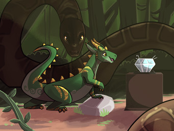 ambiguous_gender asphyxiation death diamond_(gem) duo feral forest front_view gem image_sequence jungle outside plant side_view size_difference snuff tree leafpath lizard reptile scalie snake 4:3 hi_res