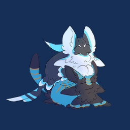 anthro back_markings black_body black_feathers blue_body blue_feathers blue_markings duo ear_markings eyes_closed facial_markings feather_markings feathered_wings feathers female forehead_markings head_markings loaf male markings sitting_on_another tail tail_feathers tail_markings white_body white_feathers wings yellow_markings seagullse braid_(k'braid) eili_(k'braid) avali alpha_channel hi_res