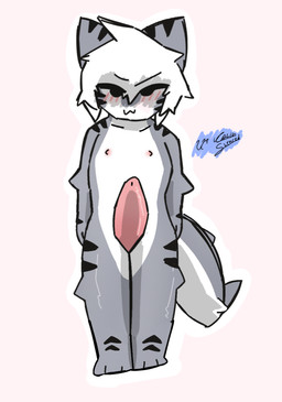 anthro genitals male penis solo colin_slenced changed_(video_game) aquatic fish requiem_shark shark tiger_shark hi_res