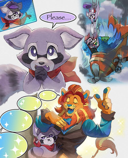 4_fingers aircraft airplane ambiguous_gender anthro begging black_body black_fur clothing fangs feathers fingers fur gesture grey_body grey_fur grin group half-closed_eyes hand_gesture happy headgear headwear looking_at_viewer male narrowed_eyes open_mouth orange_body orange_fur pawpads pointing pointing_up purple_eyes sad smile teeth topwear trio unimpressed vehicle taru_8naru indigo_park lloydford_l._lion mollie_macaw rambley_raccoon avian bird felid lion macaw mammal neotropical_parrot pantherine parrot procyonid raccoon true_parrot 2024