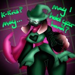 anthro clothing female hat headgear headwear magic_user scarf shy solo thick_thighs wide_hips passiona_roo deltarune undertale_(series) ralsei bovid caprine goat mammal 1:1 hi_res