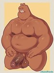 3:4 anthro balls barazoku belly big_balls big_belly big_penis blush brown_body brown_fur darkened_balls darkened_genitalia darkened_penis digital_media_(artwork) erection fur genitals hands_on_legs hands_on_thighs hi_res humanoid_genitalia humanoid_penis hunnipanda kneeling lagomorph leporid looking_at_viewer male mammal navel nipples nude outline overweight overweight_anthro overweight_male pecs penis rabbit simple_background slightly_chubby slightly_chubby_anthro slightly_chubby_male small_ears solo the_cook_off thick_thighs vein veiny_penis watermark