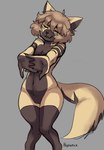 anthro blush cute_fangs eyes_closed fangs femboy fur fur_markings green_mouth green_tongue grey_background hair male markings navel open_mouth simple_background solo standing teeth tongue haylapick hayla canid canine felid feline hybrid mammal 2021 absurd_res hi_res