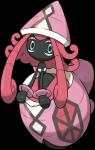 2016 alpha_channel ambiguous_gender black_body black_skin blue_eyes generation_7_pokemon hair hi_res humanoid legendary_pokemon multicolored_eyes nintendo not_furry official_art pink_hair pokemon pokemon_(species) pseudo_clothing solo tapu_lele unknown_artist