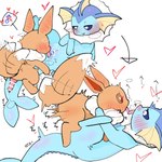 censored_genitalia censored_penis censored_pussy cunnilingus female feral heart_symbol kissing licking_tongue male male/female oral sex vaginal young sakaniyame nintendo pokemon eevee eeveelution generation_1_pokemon pokemon_(species) vaporeon censored hi_res