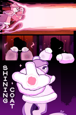 ability_(pokemon) ambiguous_gender blocking pink_body pseudo_clothing pseudo_coat pseudo_hat scorch_mark smile solo tail text cuchuflin fakemon nintendo pokemon diva_(cuchuflin) generation_5_pokemon pokemon_(species) regional_form_(fakemon) scrafty absurd_res comic english_text hi_res