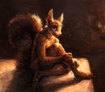 2016 5_fingers 5_toes anthro arms_bent backlighting barefoot bent_legs biped blott blue_eyes brown_body brown_fur claws crossed_legs ear_tuft eurasian_red_squirrel feet fingers fluffy fluffy_tail fur fur_tuft hands_on_leg hands_on_own_leg hands_on_own_shin hands_on_shin kenket knee_pulled_up light lighting looking_aside looking_at_viewer male mammal nude painting_(artwork) paws pose raised_tail restricted_palette rodent sciurid side_view sitting smile solo tail toe_claws toes touching_leg touching_own_leg touching_own_shin touching_shin traditional_media_(artwork) tree_squirrel tuft whiskers