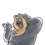 anthro belly biped black_body black_fur black_nose fur humanoid_hands male overweight overweight_anthro overweight_male simple_background solo white_background lentejota6 bear mammal short-faced_bear spectacled_bear 1:1 2020 hi_res