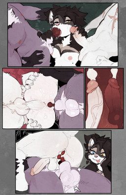 anal anal_knotting anal_penetration animal_genitalia animal_penis anthro balls barbell_piercing bisexual black_hair bodily_fluids breasts butt canine_genitalia canine_penis cum cum_in_ass cum_in_vagina cum_inside double_penetration ear_piercing erection facial_piercing female female_penetrated fur gauged_ear genital_fluids genitals glans grey_body grey_fur group hair humanoid_genitalia humanoid_penis knot knotting male male/female male/male male_penetrated male_penetrating male_penetrating_female male_penetrating_male nipple_barbell nipple_piercing nipples nose_piercing nose_ring nude oral oral_penetration penetration penile penile_penetration penis penis_grab penis_in_ass penis_in_vagina piercing polyamory ring_piercing romantic_trio scar septum_piercing septum_ring sex small_breasts tail trio vaginal vaginal_knotting vaginal_penetration vein veiny_balls veiny_penis white_body white_fur x_scar goonie-san marshall_(spuydjeks) miles_(spuydjeks) spuydjeks_(character) bat hyena lagomorph leporid mammal rabbit absurd_res comic hi_res