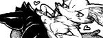 1-bit female heart_symbol simple_background solo white_background unknown_artist miiverse nintendo pokemon braixen canid canine generation_6_pokemon mammal pokemon_(species) black_and_white low_res monochrome