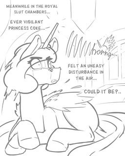 alert female feral horn inside solo text thoughts wings cocaine_(artist) conditional_dnp friendship_is_magic hasbro my_little_pony mythology fan_character princess_coke equid equine mammal mythological_creature mythological_equine winged_unicorn zebra 4:5 absurd_res comic english_text hi_res sketch