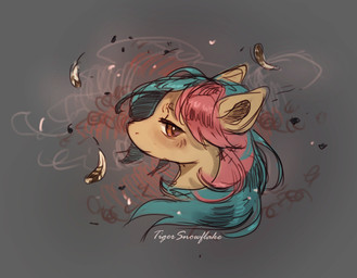 blue_hair feathers feral hair mane pink_hair wind yellow_body tigersnowflake hasbro my_little_pony aerie_rufter earth_pony equid equine horse mammal pony hi_res