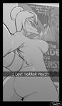 anthro areola big_breasts big_butt blush breasts bubble_butt butt caption curvy_figure female glistening glistening_body glistening_scales hair hair_bun long_hair long_tail looking_at_viewer looking_back looking_back_at_viewer nipples nude nude_anthro nude_female poster_(object) scales selfie smile snout solo spiked_tail spikes spikes_(anatomy) tail text thick_thighs voluptuous voluptuous_anthro voluptuous_female wide_hipped_anthro wide_hipped_female wide_hips ratherdevious bride_of_frankestein_(film) cavemanon_studios snoot_game elvira_(snoot_game) baryonyx dinosaur prehistoric_species reptile scalie spinosaurid theropod 2025 absurd_res artist_name black_and_white english_text hi_res monochrome watermark
