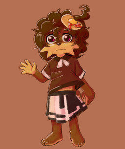 anthro belly blush bottomwear brown_body brown_fur cheek_tuft clothed clothing crossdressing curly_hair dress facial_tuft feet food fur gesture hair male multicolored_body multicolored_fur pancake shirt simple_background skirt solo tail tan_body tan_fur topwear tuft waving waving_at_viewer waving_hand wind marpystar toffee_(toffeebun) lagomorph leporid mammal rabbit hi_res