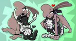 3_toes 4_fingers ^_^ all_fours anthro anthro_on_anthro anthro_penetrated anthro_penetrating anthro_penetrating_anthro big_butt black_body black_breasts black_ears black_fur black_heart black_nose black_strapon bodily_fluids bow_tie breasts brown_body brown_butt brown_ears brown_eyebrows brown_fur brown_hair brown_inner_ear brown_nose brown_tail butt clothing countershade_face countershading drooling duo ear_grab eyebrows eyelashes eyes_closed feet female female/female female_penetrated female_penetrating female_penetrating_female finger_in_mouth fingers from_behind_position fur gloves grey_tongue hair hair_over_eye handwear happy happy_sex headlock looking_down looking_down_at_another looking_pleasured motion_lines multicolored_body multicolored_fur navel nipples one_eye_closed one_eye_half-closed open_mouth open_smile oral oral_penetration penetration red_nose saliva scut_tail sex sex_toy short_tail small_breasts smile strapon strapon_in_mouth strapon_in_pussy strapon_sex tail teeth thick_thighs toes tongue toony toying_partner triangle_nose two_tone_body two_tone_fur vaginal vaginal_penetration white_body white_bow_tie white_clothing white_countershading white_gloves white_handwear white_nipples wide_hipped_anthro wide_hipped_female wide_hips bav bon_(bav) rosi_(bon_horny) inkblot lagomorph leporid mammal rabbit 2024 digital_media_(artwork)