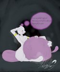 ambiguous_gender anthro belly big_belly big_feet bodily_fluids dialogue feet jewelry licking licking_lips male musk musk_clouds nude pokemorph psychic_powers saliva same_size_vore simple_background smile solo sweat sweatdrop sweaty_armpit sweaty_feet tail telepathy text thick_thighs thought_bubble tongue tongue_out vore fledgedragonfox nintendo pokemon fledge_(fledgedragonfox) two_(fledgedragonfox) generation_1_pokemon humanoid legendary_pokemon mewtwo pokemon_(species) 5:6 digital_media_(artwork) english_text hi_res