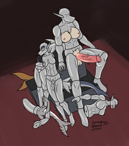anthro breasts erection female group herm inanimate_transformation intersex intersex/female mannequin petrification transformation canadianshark aquatic fish shark hi_res