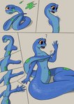 2024 absurd_res anthro anthrofied apode back_to_the_outback breasts clenched_teeth comic digital_media_(artwork) draconcopode eyes_closed fangs female feral grey_background growth hi_res krita_(artwork) legless limb_growth maddie_(back_to_the_outback) motion_lines naga navel netflix one_eye_closed onomatopoeia open_mouth potion purple_eyes question_mark reptile scalie serpentine simple_background snake snake_naga solo sound_effects teeth text tongue transformation transformation_potion transformation_sequence unknown_artist yellow_sclera
