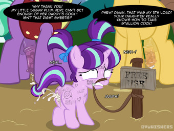 after_rape after_sex animal_genitalia animal_penis anus bad_parenting balls bodily_fluids body_writing butt clothing cum cum_in_vagina cum_inside ejaculation equine_genitalia equine_penis erection female feral forced genital_fluids genitals group hair harness horn impregnation_risk male male/female multicolored_hair on_model orgasm ovum penile penis public_use rape sex sperm_cell text trio vaginal vaginal_fluids vaginal_squirting vulva young young_female young_feral vwhiskers friendship_is_magic hasbro my_little_pony mythology caramel_(mlp) firelight_(mlp) starlight_glimmer_(mlp) earth_pony equid equine horse mammal mythological_creature mythological_equine pony unicorn digital_media_(artwork) english_text daughter_(lore) father_(lore) father_and_child_(lore) father_and_daughter_(lore) incest_(lore) parent_(lore) parent_and_child_(lore) parent_and_daughter_(lore)
