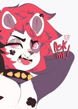ahegao alternative_fashion anthro blush bracelet collar collar_only ear_piercing ear_ring eye_spots fangs femboy fur hair jewelry looking_at_viewer looking_pleasured male nipple_tape nude pasties piercing punk purple_body purple_fur red_hair ring_piercing solo studded_bracelet studded_collar studded_jewelry studs tape teeth tongue tongue_out white_body white_fur conditional_dnp punkypanda rysoka bear giant_panda mammal hi_res