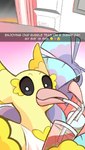 beak beverage black_sclera bubble_tea caption eyelashes female feral happy holding_beverage holding_object looking_at_viewer photo porn_star purple_body shy side_view sipping slice_of_life text yellow_body rozalid nintendo pokemon britney_(oricorio) sumire_(oricorio) generation_7_pokemon oricorio pokemon_(species) pom-pom_oricorio sensu_oricorio 2025 colored english_text hi_res story story_in_description