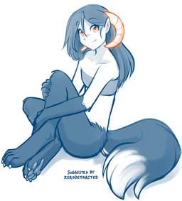 2_horns 4_toes alternate_species bandeau bandeau_only barefoot bent_legs blush blush_lines blushing_at_viewer bottomless bottomless_female bottomless_humanoid claws closed_smile clothed clothed_female clothed_humanoid clothing collarbone curled_horn dark_body dark_fur dark_hair digitigrade dipstick_tail eyebrow_through_hair eyebrows feet female female_humanoid finger_claws fingers flat_chested fur hair hair_between_eyes hindpaw horn humanoid_pointy_ears iris light_body light_skin long_hair looking_at_viewer markings midriff mouth_closed orange_eyes orange_horn pawpads paws pointy_ears pose pupils red_blush shadow side_view simple_background sitting slim slim_female slim_humanoid smile smiling_at_viewer solo split_form tail tail_markings text toe_claws toes topwear topwear_only translucent translucent_hair white_background conditional_dnp tom_fischbach twokinds madam_reni_(twokinds) animal_humanoid canid canid_humanoid canine canine_humanoid fox_humanoid horned_humanoid humanoid hybrid mammal mammal_humanoid tailed_humanoid 2026 digital_drawing_(artwork) digital_media_(artwork) english_description english_text full-length_portrait hi_res monochrome portrait shaded sketch spot_color
