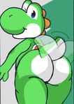 anthro big_butt butt green_body looking_at_viewer looking_back looking_back_at_viewer male motion_blur nude one_eye_closed rear_view simple_background smile solo tail tail_motion tailwag wink winking_at_viewer dinim mario_bros nintendo yoshi_(character) green_yoshi yoshi absurd_res hi_res