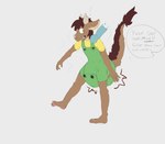 anthro brown_body brown_fur brown_hair clothing dialogue diaper diaper_under_clothing disembodied_hand eyewear feces full_diaper fur glasses green_clothing green_eyes green_overalls hair horn looking_back male one_leg_up open_mouth overalls raised_leg raised_tail shoulder_grab smelly soiled_diaper soiling solo standing surprise surprised_expression tail tail_fluff tail_mane teeth unclean_diaper used_diaper walking wearing_glasses young young_anthro young_male vexxydragon mythology starbuck dragon furred_dragon furred_scalie mythological_creature mythological_scalie scalie hi_res