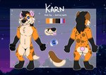anthro blue_eyes bojangle_the_colle canid canine fox hybrid hyena karn_(sirmay) male mammal model_sheet solo spotted_hyena