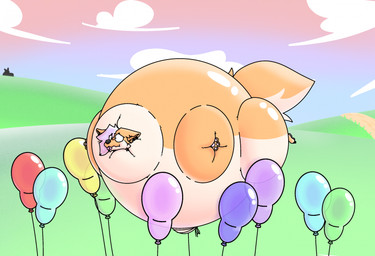 balloon blue_balloon cloud fur glistening glistening_body grass green_balloon hair implied_popping inflatable inflation orange_body orange_ears orange_fur pink_balloon pink_hair plant purple_balloon red_balloon silhouette sky spherical_inflation tongue tongue_out yellow_balloon expansionenthusiast canid canine canis mammal wolf 2024 hi_res