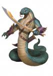 4_fingers anthro apode armor baldric claws fingers forked_tongue front_view holding_melee_weapon holding_object holding_sword holding_weapon legless male melee_weapon mostly_nude multicolored_body multicolored_scales nude pupils scabbard scales serpentine simple_background slit_pupils smile solo sword tan_body tan_scales teal_body teal_scales tongue tongue_out two_tone_body two_tone_scales uniped vambrace weapon white_background yellow_eyes unknown_artist dungeons_and_dragons hasbro wizards_of_the_coast draconcopode naga reptile scalie snake yuan-ti yuan-ti_abomination detailed hi_res official_art